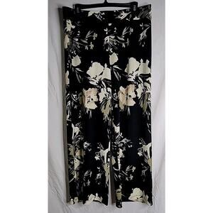 Isaac Mizrahi Petite Size Medium Pants Wide Leg Floral Printed Pebble Palazzo